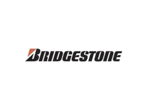 Bridgestone logo with stylized text and a red and black symbol.