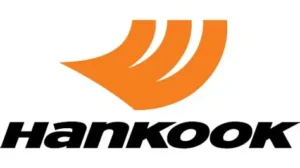 Partial logo of Hankook, a tire manufacturing company.